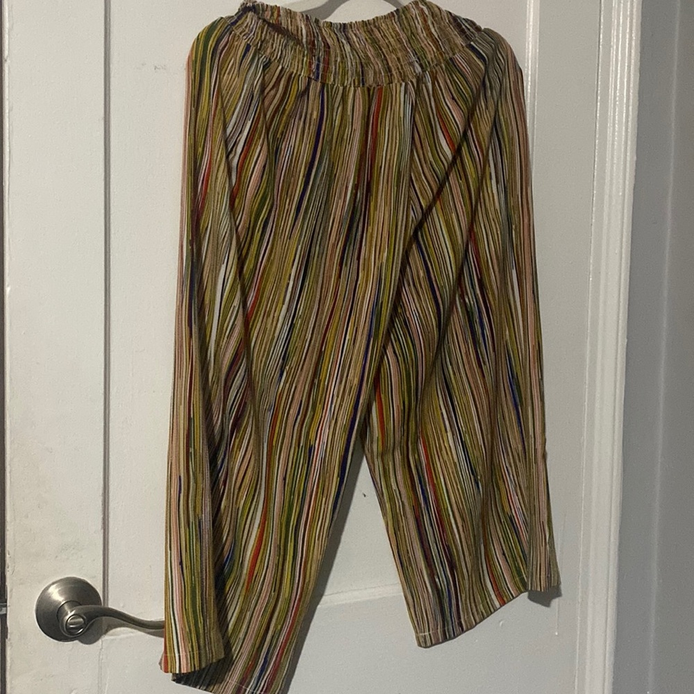 Colorful Wide Leg Cropped Pant